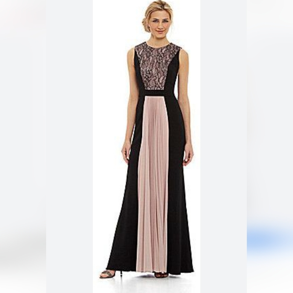 JS COLLECTION Elegant Black and Pink Evening Gown.like New.pit To Pit21Strech22 - Picture 4 of 6